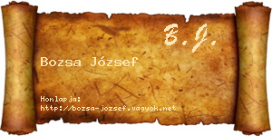 Bozsa József névjegykártya